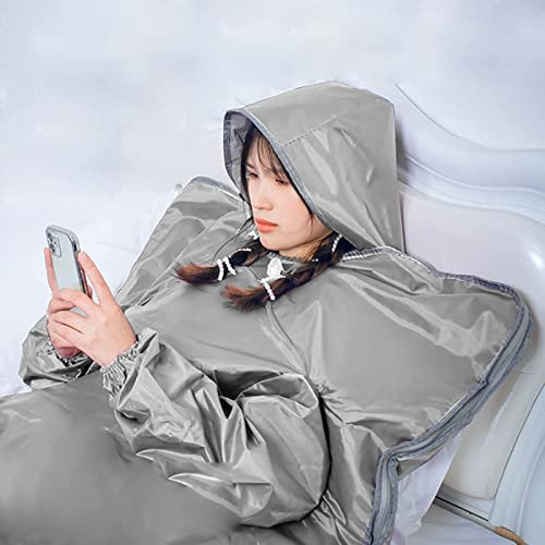 Hipeya Infrared Sauna Blanket, 2 Zone Remote Control, Portable Spa at Home, Infrared Therapy, Weight Loss Body Shaper Professionelle Detox Therapie Anti Aging Beauty Machine-Grau||180cm*80cm