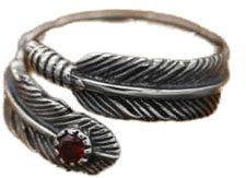 Personalisierte Handgefertigte Vintage Rubin-Feder-Ring-Finger-Geschenke für Liebhaber Einheitsgröße, OZZKI, Einheitsgröße