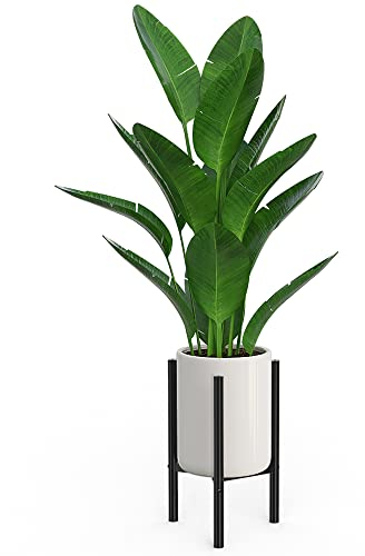 Bomclap Pflanzenständer aus Metall, Verstellbarer Blumentopfständer Moderner Blumentopfhalter für Innen und Außenbereich, Blumenständer für 20-25cm Blumentopf, Schwarz