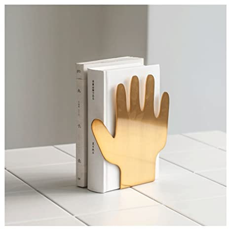 RSLEE Serre-livres pour étagères, serre-livres en laiton, étagères dorées, support de livre, organisateur de livres, serre-livres en métal, 9,9 x 7,9 x 12,2 cm, serre-livres décoratif (couleur : 1