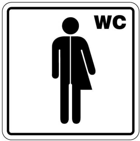 Aufkleber Hinweis Symbol „WC Damen & Herren“ Toilette Piktogramm Folie selbstklebend | 5-30cm Made in Germany, Größe: 10x10cm