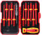eROOSY Juego de destornilladores aislados VDE, 13 unidades, Cr-V 1000 V, juego de destornilladores magnéticos aislados con ranura en cruz Pozidriv Torx, herramientas de electricista