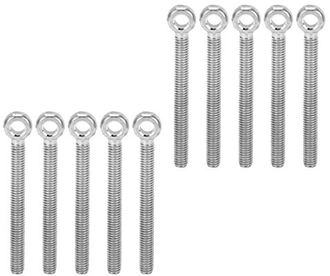 M6 X 60 Augenschrauben, 10 Stück, M6 Edelstahl-Schraubösen, Robuste Schraubösen Zum Anziehen von Metallhaken, Schraubösen