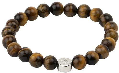 CCUSI Bracelet Oeil de Tigre | Bracelet Pierre Naturelle | Bracelet Perle Homme | Protection, Courage et Harmonie | Renforce la Force et la Détermination