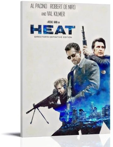 BBAUER Heat (1995) Movie Poster Dekorative Malerei Leinwand Wandkunst Wohnzimmer Poster Schlafzimmer Malerei,Wandkunst Bilddruck Moderne Familienzimmer Dekor 08x12inch(20x30cm)