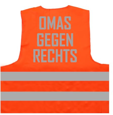 Omas gegen rechts Warnweste BZW. Signalweste mit reflektierendem Aufdruck ID: 1114
