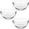 TWO TIGERS Bol de Cristal Redondo en Pack de 3 unidades. Cuenco Versátil para Cocina, Perfecto para Servir Ensaladas, Sopas y Postres. (14 cm)