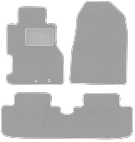 Velours-Fußmatten passend für Honda Civic VII 2001-2005, Grau, OSLO | passend für Schrägheck 3-türig/Coupé; Velours-Teppich (Polypropylen), ca. 6,5 mm; rutschfest, Druckknöpfe 16 mm