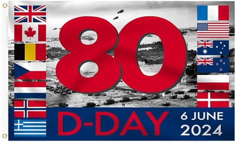 Drapeau Du D-Day | 80e Anniversaire Du Débarquement | Bunting Coloré Pour La Célébration De Normandie