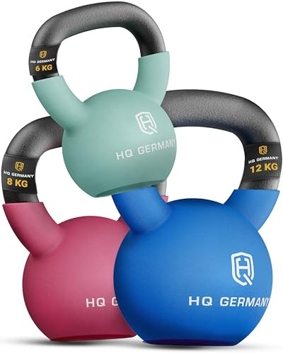 HQ Germany® Kettlebell Neopren [optimaler Bodenschutz] - Set 6+8+12kg