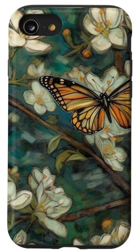 Moth Elegant Jasmine Flower Van Gogh Style Case for iPhone SE (2020) / 7/8