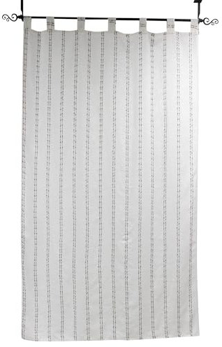 FRANK FLECHTWAREN Vorhang Webstreifen, Leinenoptik halbtransparent, 100% Polyester Maße: GH 240 cm, Breite 140 cm,