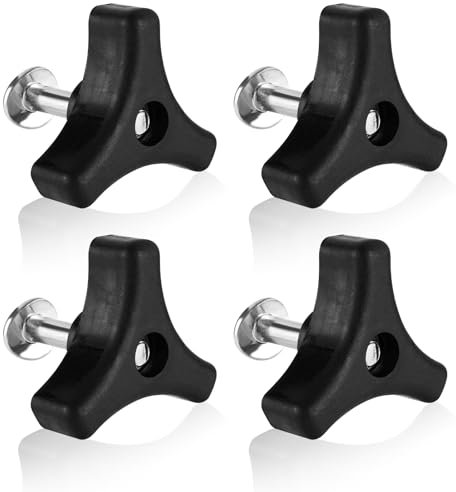 lasuroa 4stk Rasenmäher-Handlaufschrauben und 4stk Rasenmäher-Handlaufmuttern, Dreiecksgriffknopfmutter Schraube Rasenmähergriff-Flügelmutter für die Meisten Rasenmähermaschinen