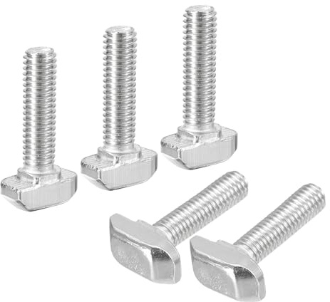QUARKZMAN 30 Stück Hammerkopfschrauben T-Nutenbolzen, M6 x 25mm Hammerkopfbolzen T-Schraube Einsteckbolzen für 3030er Serie T-Nut Aluminium-Extrusionsprofil, 304 Edelstahl, Silber
