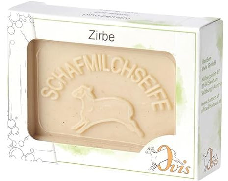 luterna Ovis Schafmilchseife Zirbe, 100% Bio, für die tägliche Dusche, eckig, 100 g, verpackt
