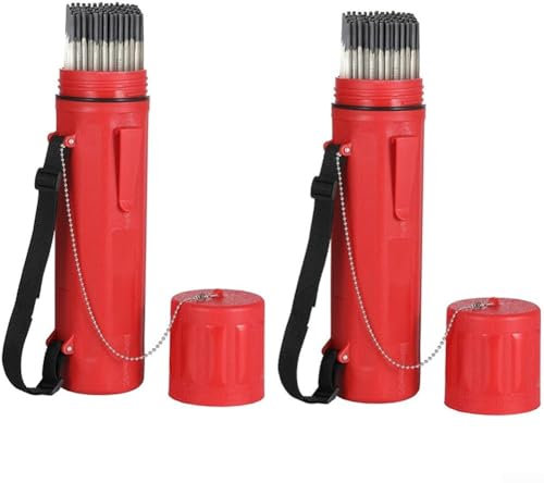 Sileduove Schweißstab-Aufbewahrungsröhren, 2 Stück, 35,6 cm wasserdichter Elektrodenhalter, ABS-Behälterbox mit Gurt für 4,5 kg Stangen