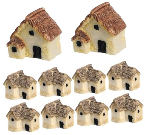Alipis 12stücke Mini Haus Form Garten Dekor Harz Haus Modell Landschaftsbau Ornament DIY Bonsai Hausmodell Gartendekorationen Mikro Landschaftsdekor Hausmodell Verzierungen Mini Decor