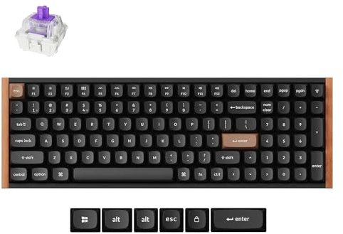 Keychron K4 HE QMK Wireless Gaming Custom Mechanical Keyboard, 2.4 GHz/Bluetooth/Wired 96% Layout Hot-Swappable Programmable RGB Backlit Gateron Magnetic Switches for Mac Windows, Wood Frame-Black