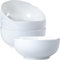 Yuanlity Juego de 4 cuencos grandes de cerámica blanca de 7 pulgadas para sopa, ramen, pho, fideos y ensalada, versátiles y aptos para microondas
