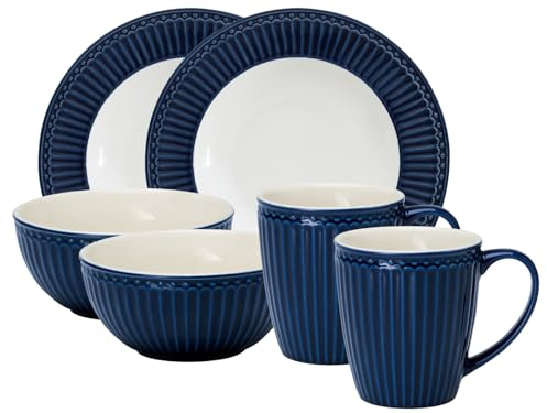 GreenGate Alice Frühstücksset Dark Blue 6tlg