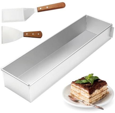 RANJIMA Backform Rechteckig, Verstellbare Rechteckige Mousse-Kuchenform aus Aluminiumlegierung Eckig für Tortenzubereitung Toast Brote Backen Schichttorten für Geburtstag Hochzeit Party Weihnachtstag