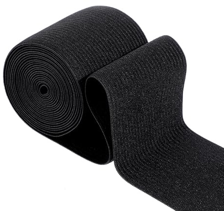 XLIUAX Gummiband Breit, Elastikband zum Nähen, Breites Strick Elastikband, schwarze gestrickte dehnbare Bänder für Näh DIY Projekte Handwerksarbeiten Taillenbänder Hosenbund Bettüberwurf, 300x7.5cm
