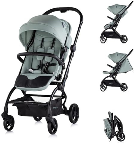 Chipolino Kinderwagen Revolut, Sitz 360 Grad drehbar, verstellbar, EVA-Reifen grün