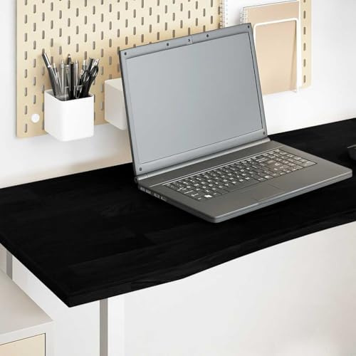 WEMYUFURN Schreibtischplatte Dunkelbraun 140x50x2,5 cm Massivholz Eiche Naturholz Tischplatte Wohnzimmertischplatte Holztafel für Schreibtisch Arbeitsplatte