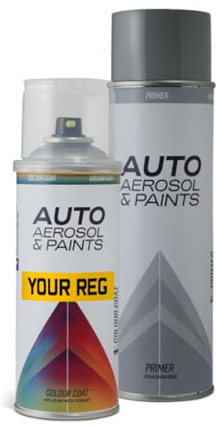 Auto Aerosol – Aerosol Touch Up Kit Mixed by Reg Registration Plate – 400ml Paint & 500ml Primer for All Models - Exact Match Guarantee