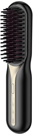 Brush Straightener -3000 MAh | Flat Iron and Hair Brush 2-in-1 | Temperature Settings Styling Tools - Flat Iron Hot - for Home Travel Vacation Morning Rush