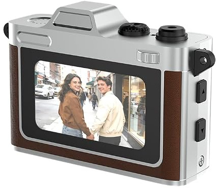 Bestrip DC29S Mini Retro Digitalkamera – 2K/1080P FHD mit 1,47 Zoll IPS-Display, Blitz & Audio, OTG, Leder-Zinkgehäuse –kompakte Schlüsselanhänger-Kamera für Reisefotografie und Vlogging