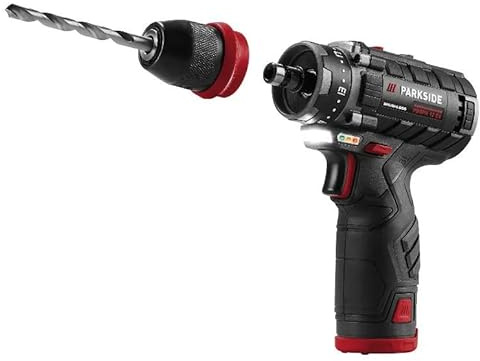 PARK SIDE PERFORMANCE Set Bohrmaschine Akkuschrauber 12 V PBSPA 12 – inkl. 2 Akkus Ladegerät Zubehör Brushless
