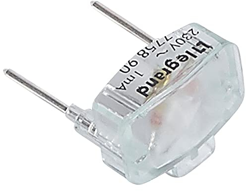 LEGRAND, Plexo Classic Glimmlampe zum nachträglichen Beleuchten des Einsatzes, 230 V - 1 mA, nur für Taster geeignet, Farbe: Grün, 069496