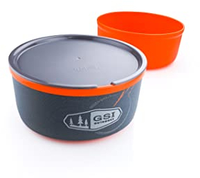 GSI Outdoors Ultraleichte Nistschale und Becher für Camping, Reisen, Rucksackreisen, Picknicks und Grillabende, Orange