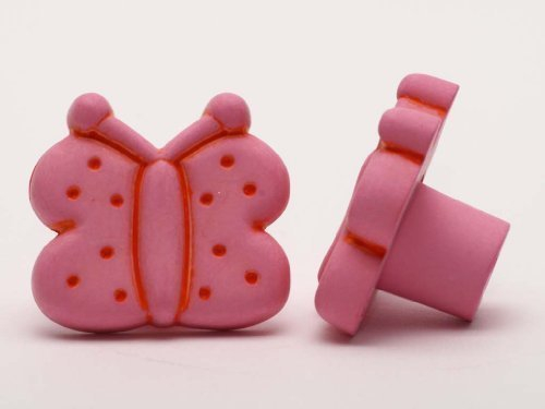 Möbelknopf Schrankknopf fürs Kinderzimmer Modell Rosa Schmetterling Breite 33mm