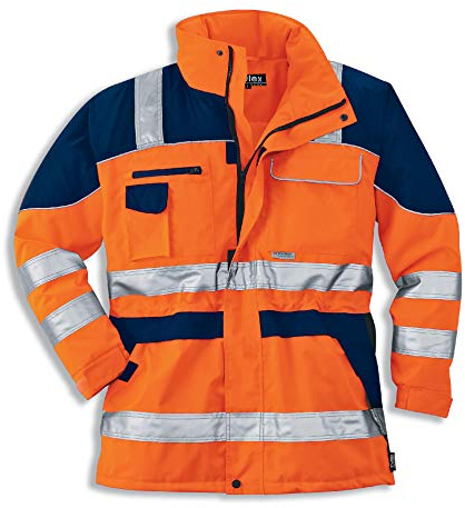 Uvex Protection Flash Arbeitsjacke - Warnschutz-Parka f. Herren - Orange - Gr M