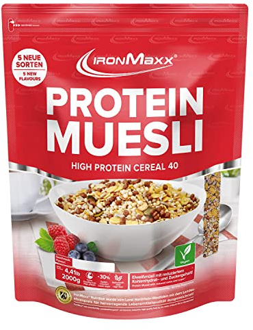 IronMaxx Protein Muesli - Muesli Proteico Vegano - Al Gusto di Banana - Sacchetto da 2 kg