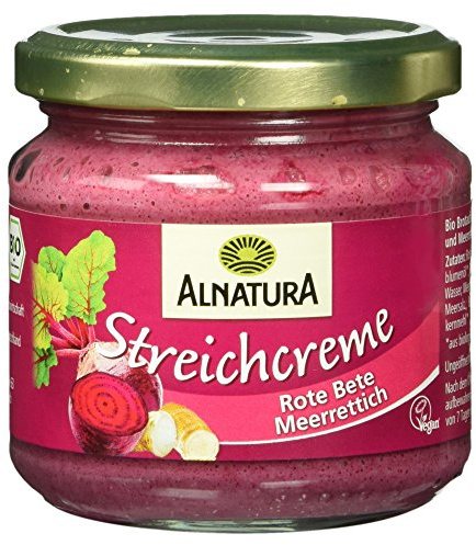 Alnatura Bio Streichcreme Rote Bete-Meerrettich, vegan, 6er Pack (6 x 180 g)