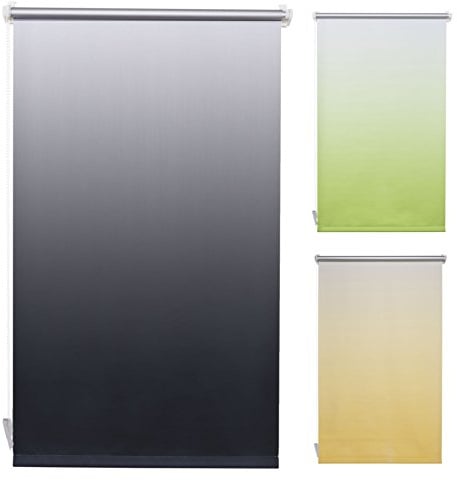 Garduna Flow Thermo-Rollo Verdunkelung + Klemmfix ohne Bohren + 120 x 150 cm *anthrazit mit Farbverlauf* + weitere Farben und Größen