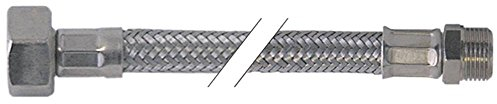 Icos Flexschlauch Anschluss 1/2'- 3/8' Arbeitsdruck 10bar Länge 800mm CNS-Umflechtung DN8 Platzdruck 95bar Prüfdruck 32bar DVGW