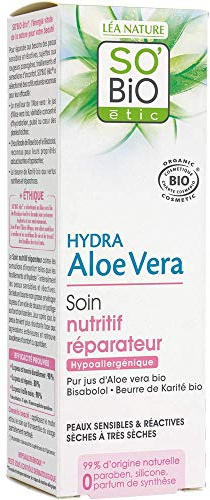 SO'BiO étic Cosmebio Hypoallergene sensible und reaktive Haut Hydra Aloe Vera Repair Pflegecreme, 50 ml