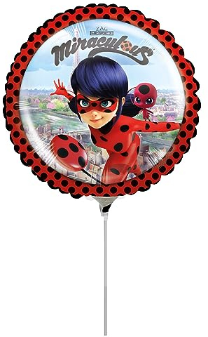 Anagram - Foil 9-23 cm Ladybug-Miraculous-Si Luftpumpe, mehrfarbig, 7A3779309