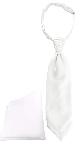 TigerTie Designer Plastron Pique 2tlg Krawatte fertig gebunden Einstecktuch in uni gemustert