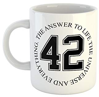 clothinx Kaffeetasse mit Aufdruck The Answer To Life The Universe And Everything 42