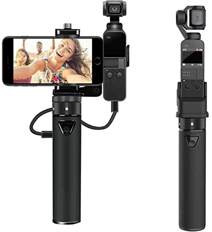 Smatree Powerbank Stick für DJI Osmo Pocket 2/DJI Pocket 1, 5000mAh Tragbares Ladestation mit OSMO Pocket Extension Halterung und Handys Halterung (Kamera ist Nicht im Lieferumfang enthalten)