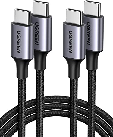 UGREEN 2Pack Cable USB C 60W PD 3.0, Tipo C Carga Rápida Nylon Compatible con iPhone 16/15 Plus Pro Max, Galaxy S24 S23 S22 A53, Pixel 8 9, PS5, etc 2M