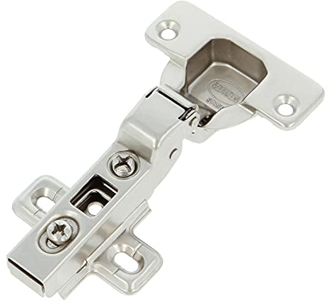 Amig - Pack de 2 Bisagras de Cazoleta - Acodada - Montaje de Puertas de Muebles y Armarios de Cocina - Ø35 mm - Acero Niquelado - Apertura 110° - Plateado