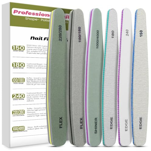 Lime unghie professionali multifunzione Lima Unghie a doppia faccia 100 * 180 * 300 * 600 * 1000 * 3000 * 6000 grit Manicure Buffer Double sided per Unghie in Cristallo Naturale Acrilico 6 pezzi