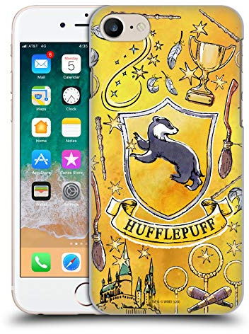 Head Case Designs Officially Licensed Harry Potter Hufflepuff Pattern Deathly Hallows XIII Hard Back Case Compatible With Apple iPhone 7/8 / SE 2020 & 2022