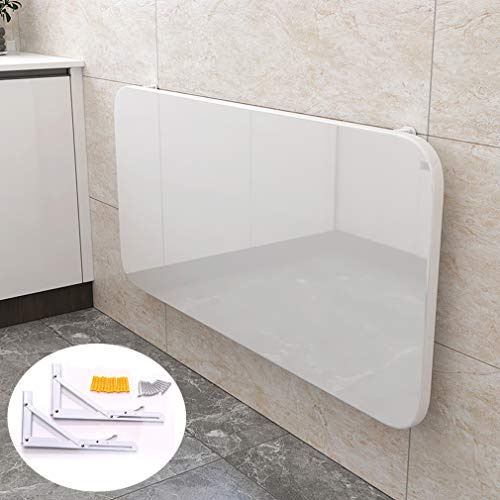 Weiß Wandklapptisch-Tische-Wandtisch,mit 2 Halterungen Klapptisch Wand Küche Wandklapptisch,Klavierlackierverfahren Wandmontagetisch Schreibtisch Computertisch,mit Zubehör (70x60cm/27.6x23.6in)